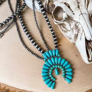 Squash blossom necklace turquoise southwestern ✨